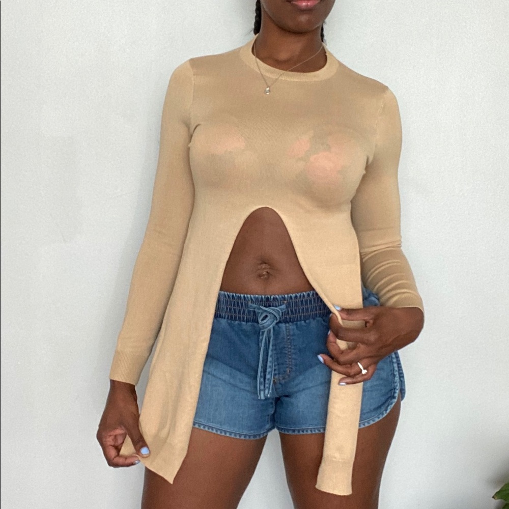 Front tie crop top